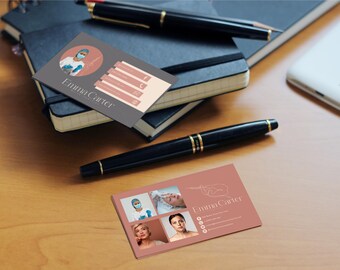 Enfermera inyectora / Tarjeta de presentación clásica y estilo Instagram / Plantillas de Canva / Descarga digital