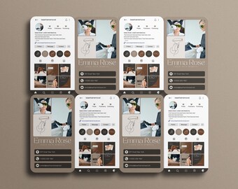 Kit de Instagram y tarjeta de presentación para clínica de depilación láser / Diseño de Instagram en Canva / Descarga digital