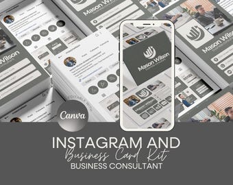 Kit de tarjetas para consultor de negocios / Instagram y diseño clásico (descarga digital de Canva)