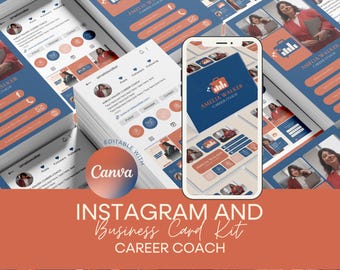 Plantilla de tarjeta de presentación de Instagram para coach de carrera / Diseño de Instagram en Canva / Descarga digital