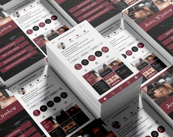 Brow Tech / Tarjeta de presentación clásica y estilo Instagram / Plantillas Canva / Descarga digital