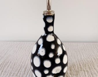 Handmade Oil Bottle, Ready to Ship Handcrafted Cruet - Vintage-inspired Handmade Ceramic Oil Bottle - Artisan Kitchen Accessory