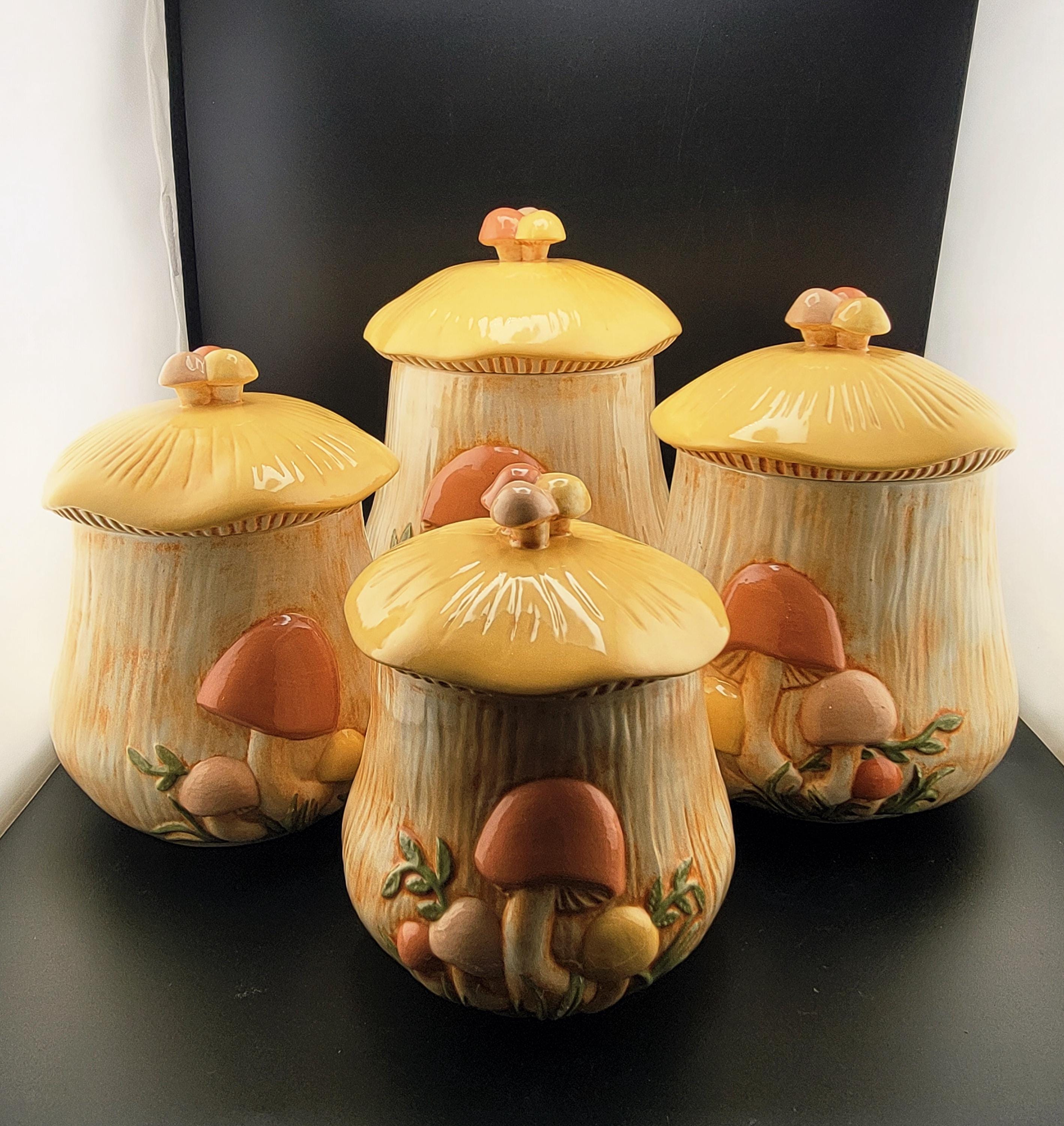 Arnel Mushroom Canister, Set of 4 With Lids - Etsy