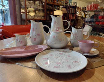 Mid Century Modern Vernonware Tickled Pink Dinner Set for 6 - Etsy