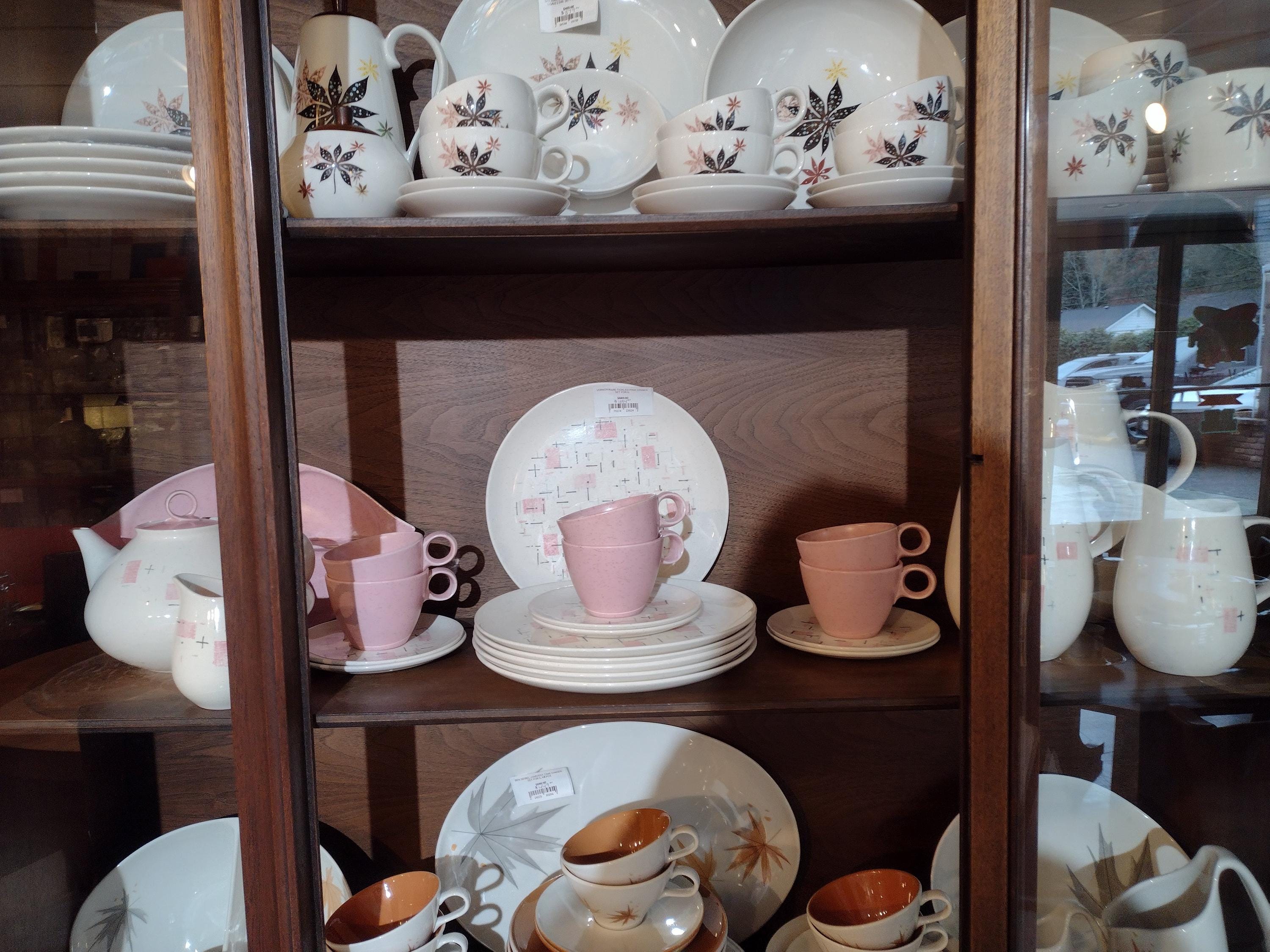 Mid Century Modern Vernonware Tickled Pink Dinner Set for 6 - Etsy