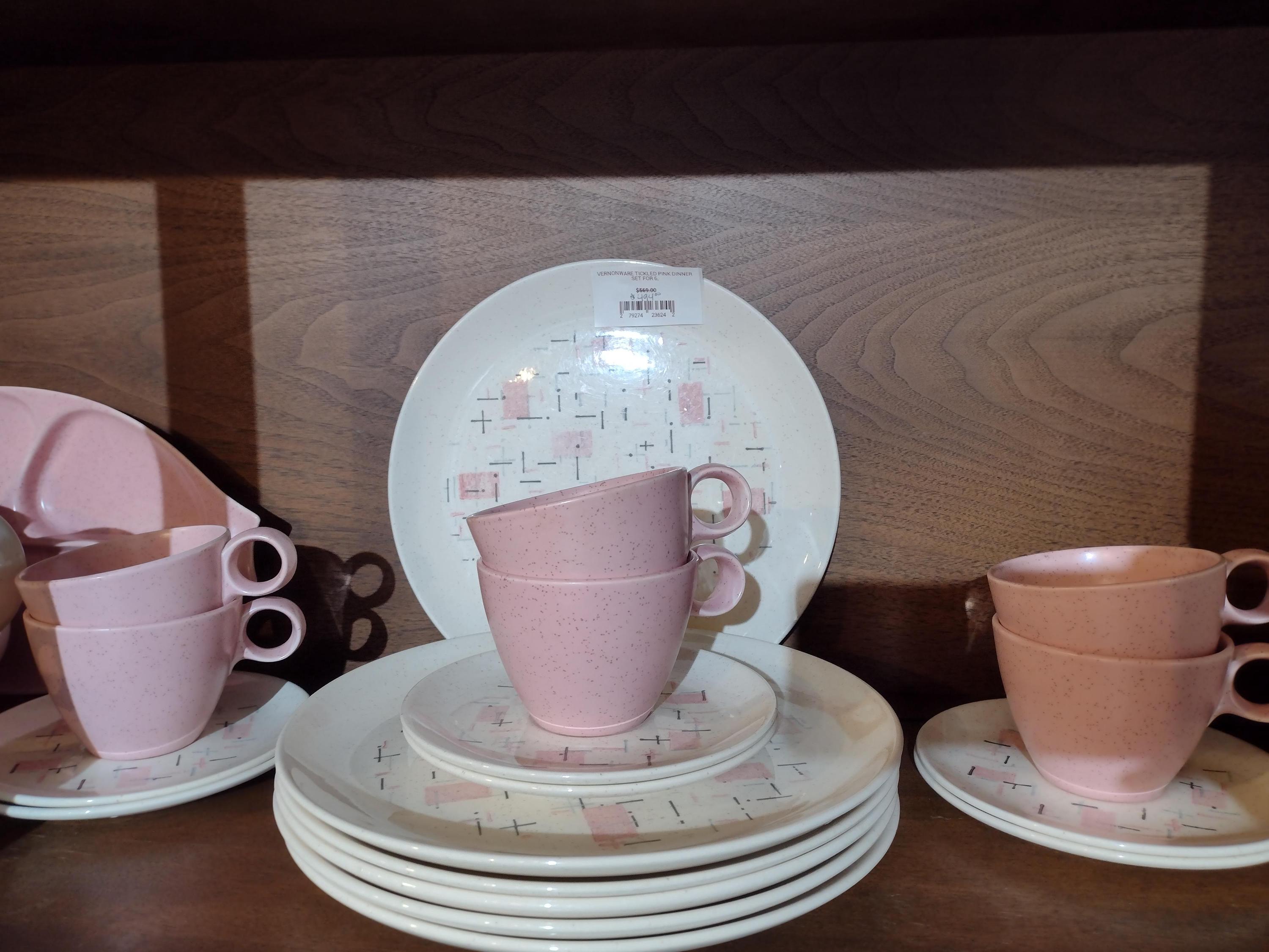 Mid Century Modern Vernonware Tickled Pink Dinner Set for 6 - Etsy