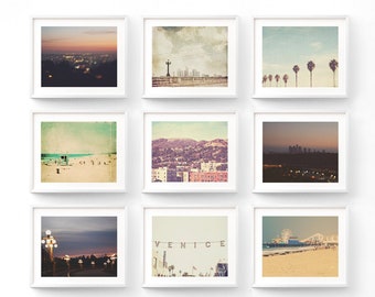 Los Angeles Photography Set, 9 Prints, Stocking Stuffer, Housewarming Gift, California Photos, Home Decor, Wedding, Teen Girls