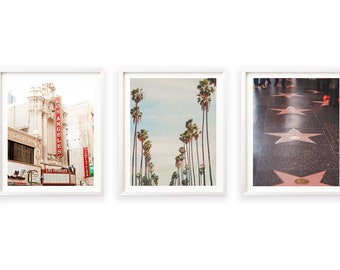 Los Angeles Gift Set, LA Photo Print Set, Vertical Wall Art, California Photography, Hollywood, Palm Trees, Teen Girls Decor