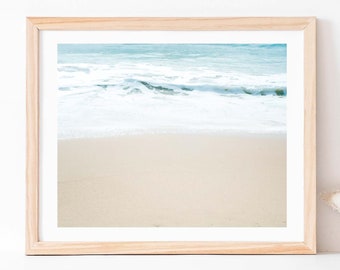 Malibu Photograph, Beach Print, Ocean Waves Wall Art, Los Angeles, Blue Baby Nursery Decor, Housewarming Gift