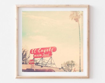 Los Angeles Print, El Coyote Cafe Photo, Kitchen Art, Dining Room Decor, LA Photography, For Him, Best Friend Gift