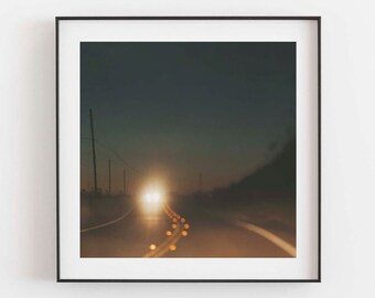 Travel Print, California Coast Photograph, Night Photography, Modern Decor, Street Photo, Boys Room Wall Art