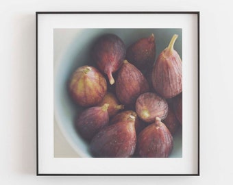 Rustic Kitchen Print, Fig Photo, Food Photography, Bakers Gift, Autumn Decor, Purple Decor, Dining Room Wall Art