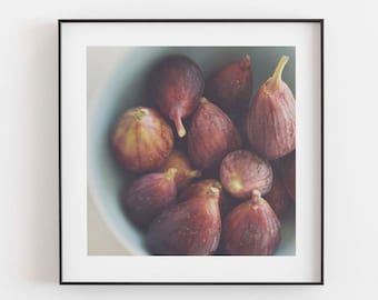 Rustic Kitchen Print, Fig Photo, Food Photography, Bakers Gift, Autumn Decor, Purple Decor, Dining Room Wall Art