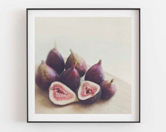 Rustic Decor, Fig Photograph, Food Photography, Fig Print, Kitchen Wall Art, Autumn Decor, Cafe Art, Fruit Photo
