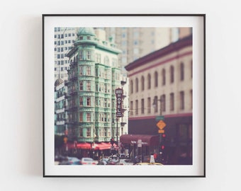 North Beach San Francisco Print, California Photography, Sentinel Building, Cafe Zoetrope, Movie Lovers Gift, Office Decor, City Photo