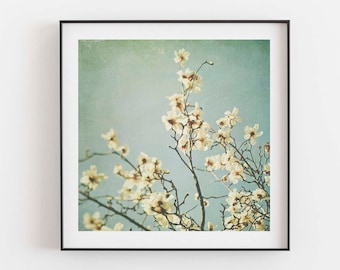 Magnolia Flowers Print, Baby Nursery Wall Art, Boho Decor, Gift for Moms, Girls Room, Nature Photography