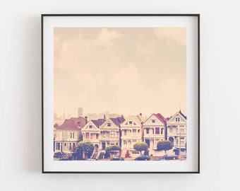 Painted Ladies Photo, San Francisco Architecture Print, Pastel Nursery Decor, Girls Room, Gift for Her, California