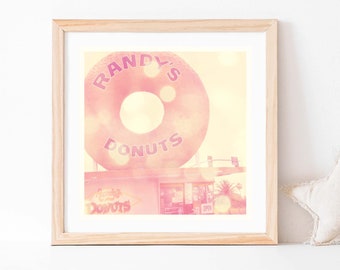 Randys Donuts Photo, Los Angeles Art Print, Pink Nursery Art, LA Photography, Architecture, Kids Room Decor