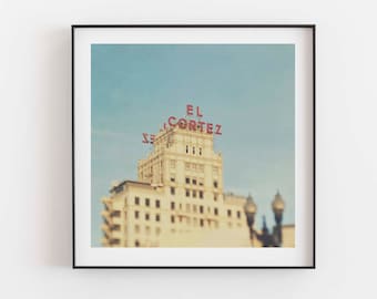 El Cortez Photograph, San Diego Print, Old Architecture Photo, City Print, California Travel Art