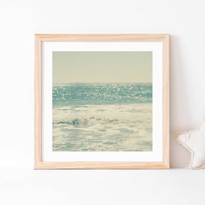 Beach Nursery Print, Spa Decor, Bathroom Wall Art, Ocean Waves Photograph, Dreamy Photo, Housewarming Gift