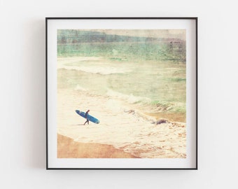 Surfer Photo, Boys Room Decor, Beach Wall Art, Ocean Photography, Seaside Print, Baby Nursery Artwork