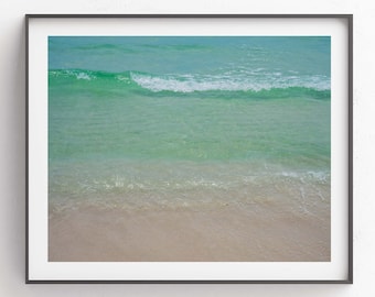 Gulf Coast Beach Print, Florida Photography, Large Beach Wall Art, Green, Baby Nursery Decor, Summer Photo, Office