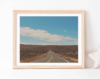 Travel Photo, Desert Print, Arizona Photography, Boys Room Decor, Office, Adventure, Vacation, Open Road, Landscape Artwork