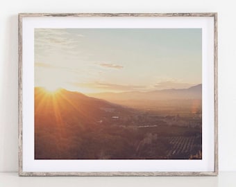 Ojai Print, Sunset Photograph, California Photos, Meditation, Yoga Studio Wall Art, Wedding Gift, Valley