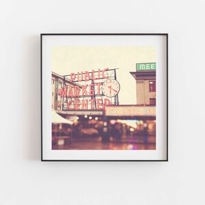 Seattle Print, Pike Place Market Photograph, Pacific Northwest Decor, Sign Photo, Office, Nursery Wall, Wedding Gift