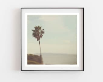 Dreamy Palm Tree and Ocean Print, SoCal Art, California Photography, Nursery Decor, Coastal Wall Art, Tropical, San Diego Photo