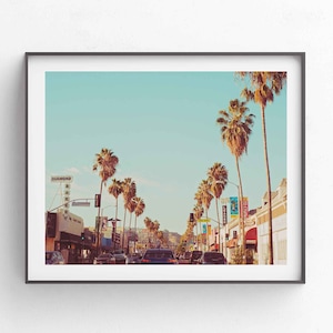California Decor, LA Photography, Los Angeles Wall Art, Fairfax Avenue, Palm Trees Photo, Street, Housewarming, Dorm Art, Hollywood
