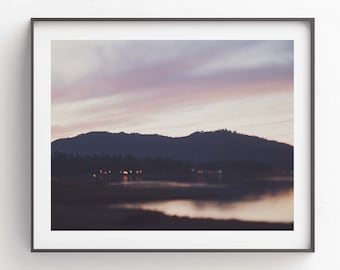 Big Bear Lake Photo, California Wall Art, Sunset Print, Purple Nursery Decor, Mountain Photograph, Gift for Outdoor Lover