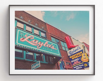 Layla's Nashville Photo, Honkytonk Print, Country Music Decor, Nashville Photography, Broadway, Music Row Art