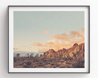 Joshua Tree Print, Desert Sunset Photography, Modern Boho, California Wall Art, Nursery Decor, Southwestern, Wedding Gift