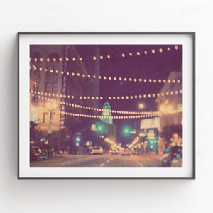 Los Angeles Wall Art, Downtown LA Photograph, Night Photography, Teen Girls Room Decor, Wedding Gift image 1