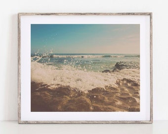 Ocean Print, Beach Waves Photo, Seaside Decor, San Diego Photography, Bedroom Wall Art, Boys Room, For Him