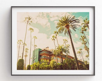 Beverly Hills Hotel Photo Print, LA Photography, Los Angeles Artwork, California Decor, Bedroom Print, Palm Trees Photo