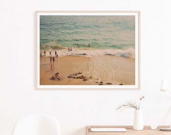 Photo de plage de rêve, impression de plage aérienne, photographie californienne, art mural pour chambre de fille, décoration de dortoir, chambre à coucher, bureau, oeuvre d'art côtière