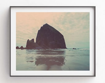 Haystack Rock Print, Cannon Beach Photo, Oregon Coast Photography, Nursery Decor, Wedding Gift