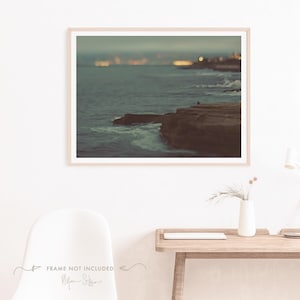 San Diego Wall Art, Sunset Cliffs Photograph, Romantic, Beach Print, San Diego Night Photo, Coastal, Office, Bedroom
