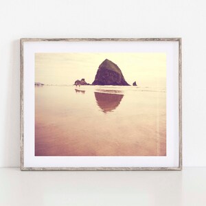 Oregon Coast Photography, Haystack Rock Print, Cannon Beach Artwork, Seaside Wall Decor, Pacific Northwest, Earth Tones Nursery image 4