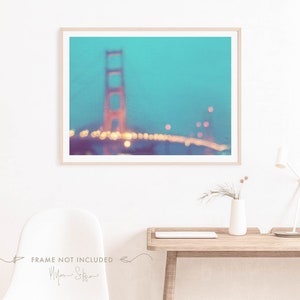 Dreamy Golden Gate Bridge Photo Print, San Francisco Artwork, Bokeh Photography, California Decor, Teens Room Wall Art, Baby Nursery image 1