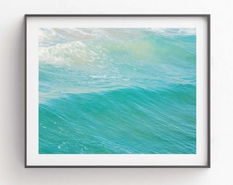 Beach Wave Wall Art, Ocean Photography, Blue Nursery Decor, Coastal Print, Surfer Gift, Teen Girls Room