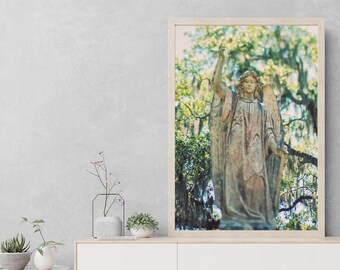 Angel Print, Savannah Photography, Nursery Wall Decor, Bedroom, Georgia Photo, Garden Art, Spiritual, Religious, Girls Room