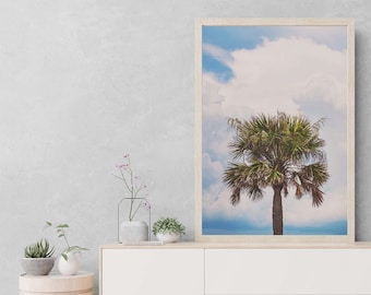 Palm Tree Photograph, Florida Print, Tropical Decor, Beach Wall Art, Dorm Decor, Baby Nursery, Housewarming Gift
