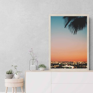 Los Angeles Sunset Photograph, Bokeh Photography, LA Print, Dreamy Artwork, Palm Tree Wall Art, California Decor, Baby Nursery Gift image 5