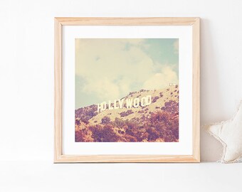 Hollywood Sign Photo, Los Angeles Wall Art, California Print, Teen Girls Room, Nursery Decor, Birthday Gift