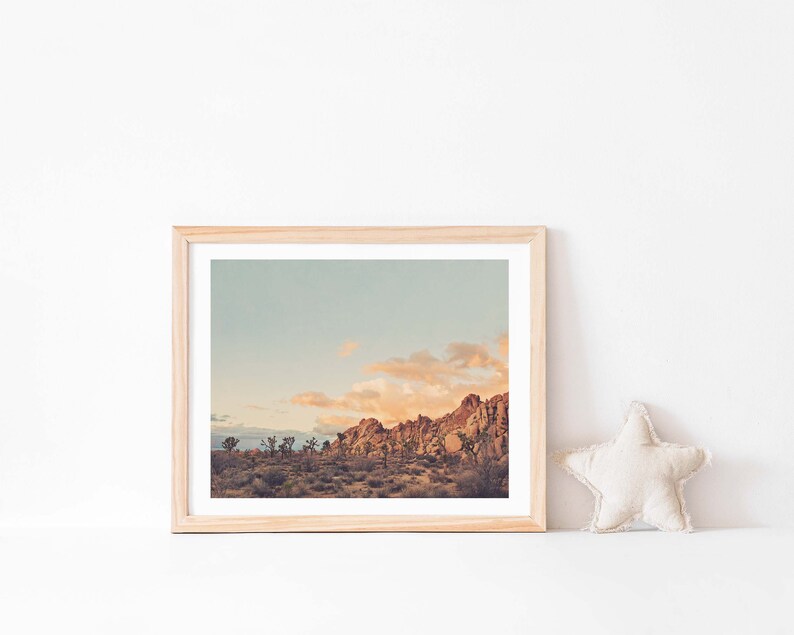 Joshua Tree Print, Desert Sunset Photography, Modern Boho, California Wall Art, Nursery Decor, Southwestern, Wedding Gift image 4