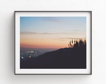 Los Angeles Wall Art, Framed Print, Sunset Photo, Landscape Photography, Nursery Decor, Living Room, Cityscape