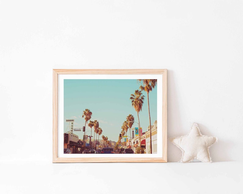 California Decor, LA Photography, Los Angeles Wall Art, Fairfax Avenue, Palm Trees Photo, Street, Housewarming, Dorm Art, Hollywood image 5